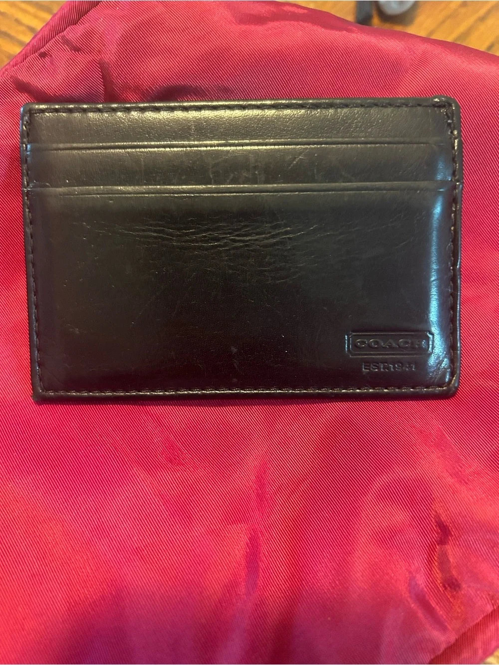 Coach Black Leather Slim Card Case Vintage